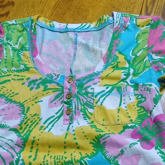 LILLY PULITZER Womens XS Floral Dress Stretch Used Preowned Summer COTTON - Picture 6 of 10